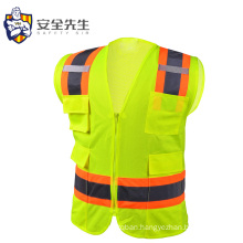 Breathable high visibility vest with zip front  hi vis vest mesh